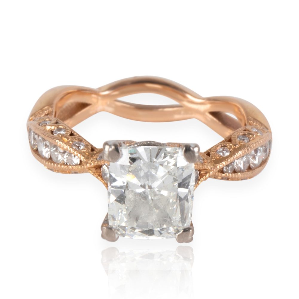 Tacori Diamond Engagement Ring in 18K Rose Gold GIA Certified G SI2 2.37 ctw